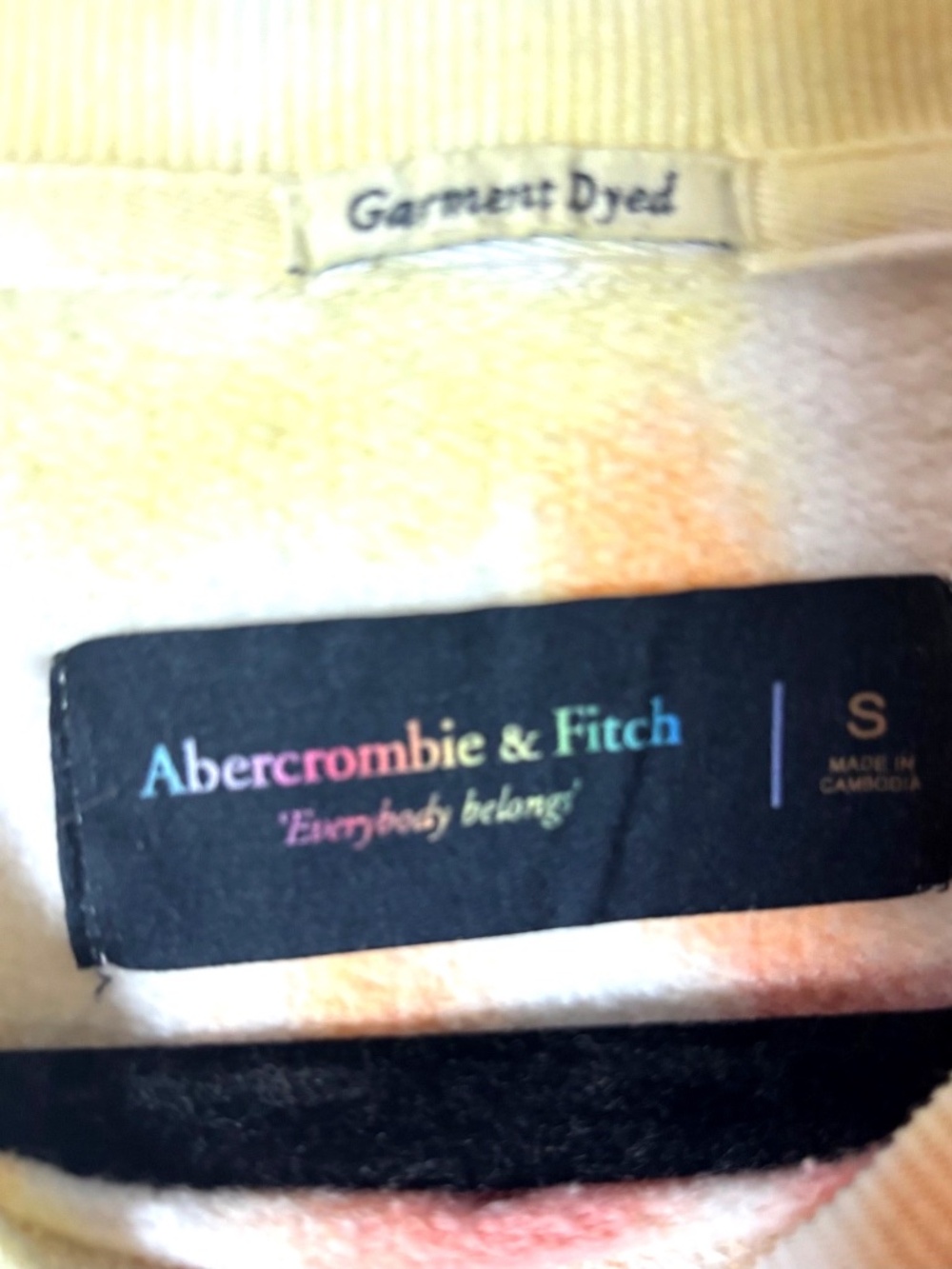 Pastel Rainbow Tie Dye Sweatshirt. Size S . Abercrombie & Fitch - Picture 4 of 4